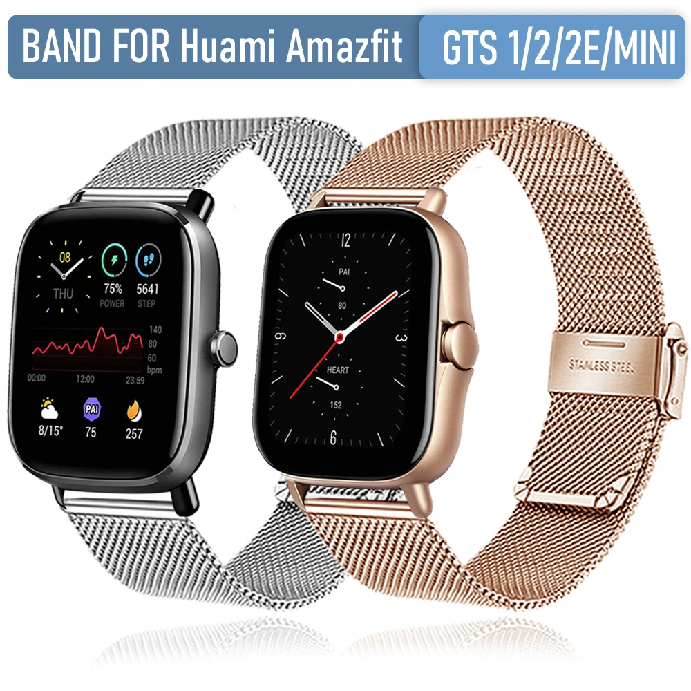 

Ремешок «Миланская петля» для часов Amazfit GTS, браслет из нержавеющей стали для часов Huami Amazfit GTS 2/2e/mini, 20/22 мм