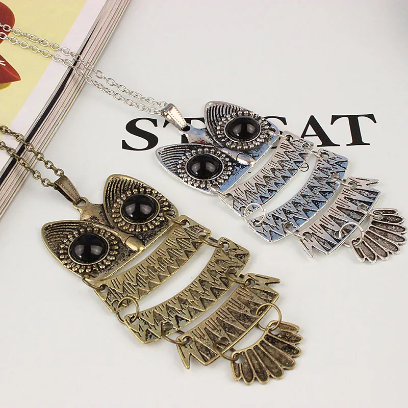 Top Sale Owl Fashion Jewelry Korean Style Retro Metal Necklace Long Sweater Chain Punk European and American | Украшения и