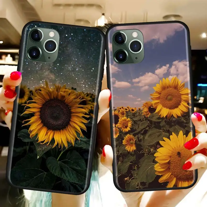 

Sunflower Peony Flower Silicone Case for iPhone 7 8 Plus 12 12 MAX 12PRO 11 Pro MAX SE 2020 XR XS X 6 S Plus TPU Soft Shell