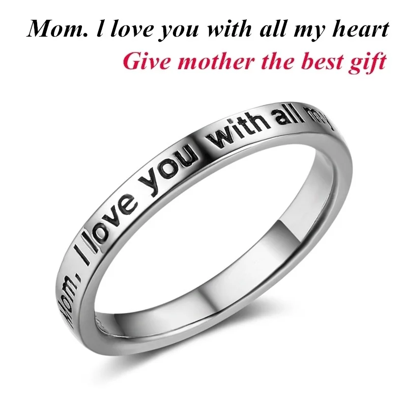 FDLK Mom. l love you with all my heart кольцо с надписью женское на юбилей Семейные ювелирные
