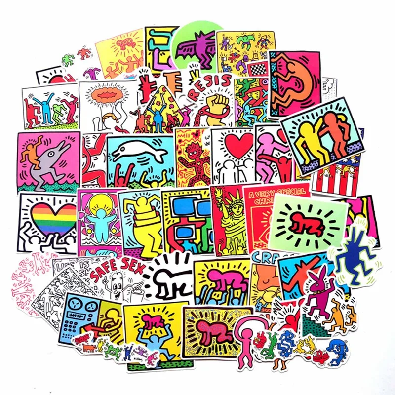 

50Pcs Cute Stick Figure Street Art Graffiti Stickers For Laptop Luggage Skateboard Scrapbooking Guitar Waterproof Stickers