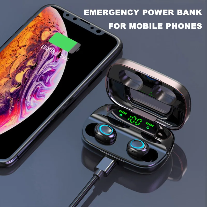 

Wireless Bluetooth 5.0 Earphone TWS Touch Earphones Headphones Noise Canceling Handsfree Headset microphone For xiaomi Huawei