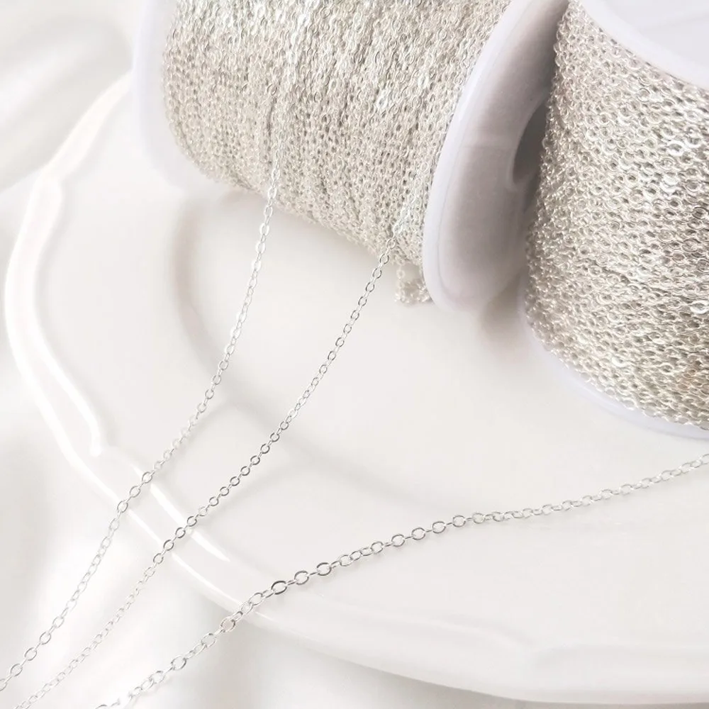 1 метр 925 Посеребренная цепочка с крестом ожерелье цепи браслет для ювелирных