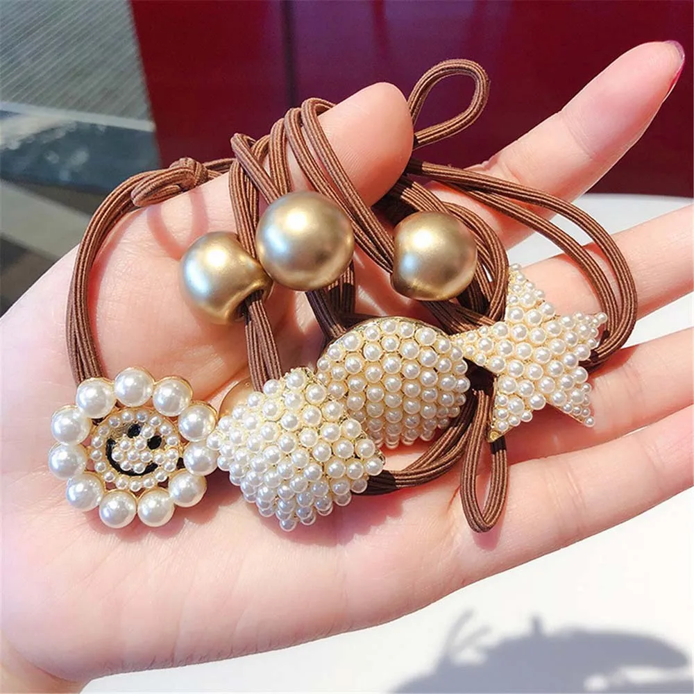 Резинка для волос с жемчугом Женский хвостик резинка аксессуары волос| |