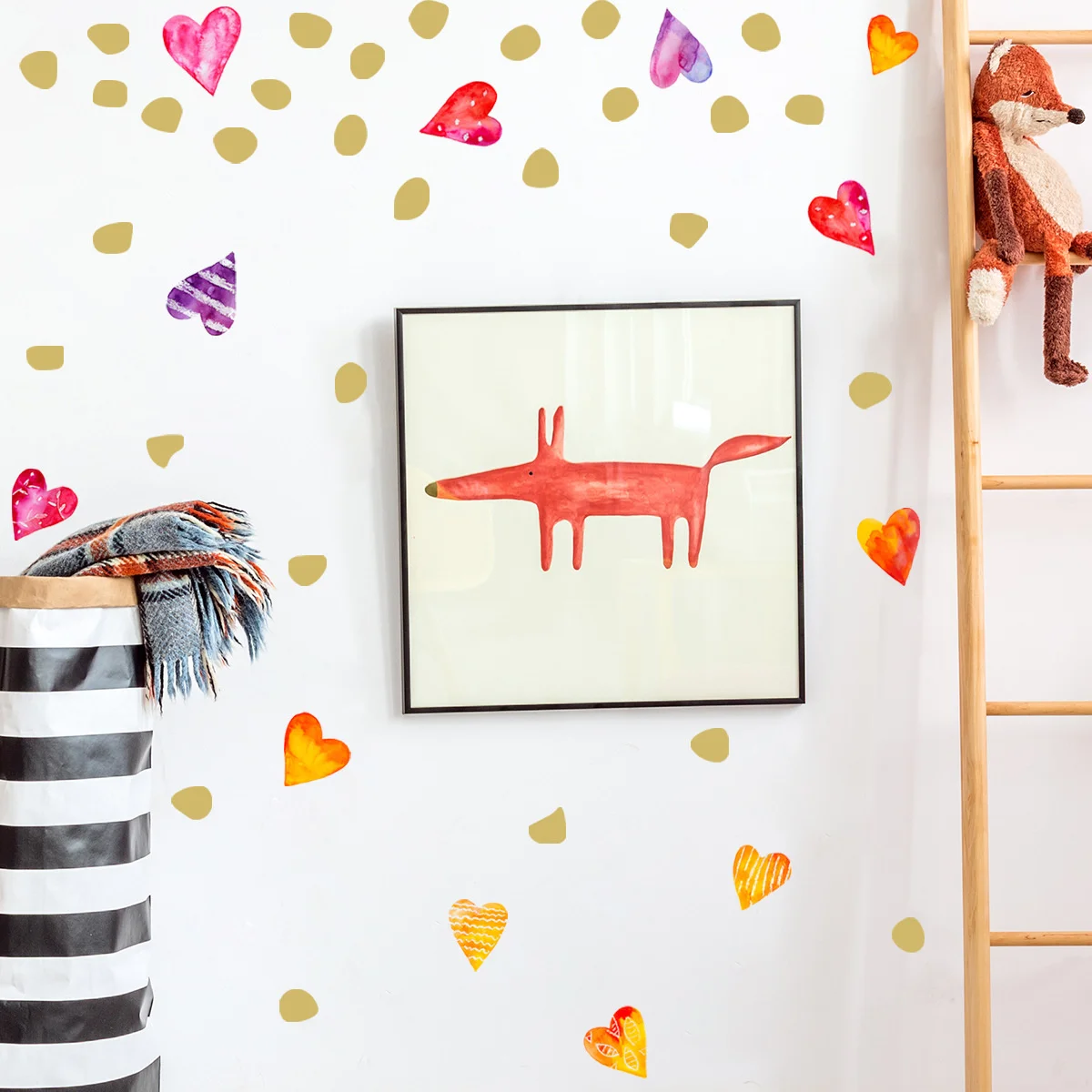 

Creativity Love Dots Wall Sticker Bedroom Children's Room Living Room Background Wall Decoration Self-adhesive Sticker