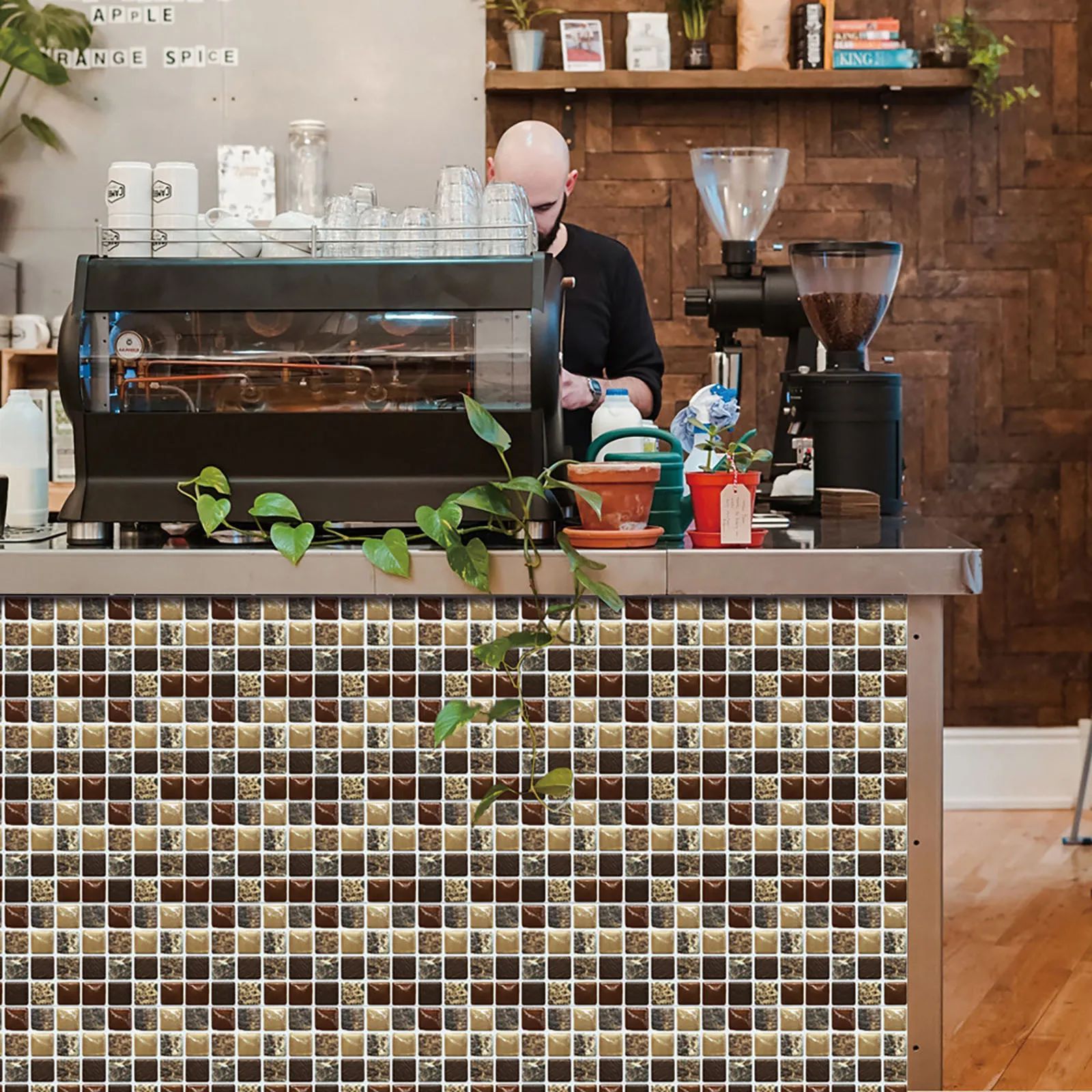 

10pc 3d Crystal Tile Stickers Diy Waterproof Self-adhesive Wall Stickers Wall Art Decals For Bar Kitchen Bathroom Decor