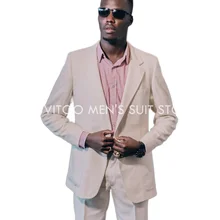 Fora branco jaqueta calças/2 peça blazer calças ternos dos homens ajuste fino/masculino ternos definir noivo casaco de casamento festa jantar formal wear (1)