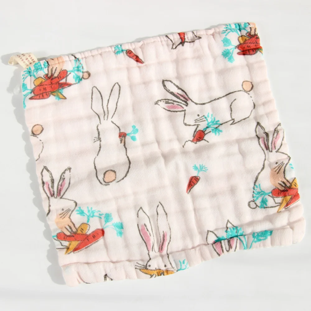 

6 Pcs Baby Saliva Towel Baby Drool Bibs 6 Layer Gauze Pure Cotton Water Absorption Handkerchief (Random Pattern)