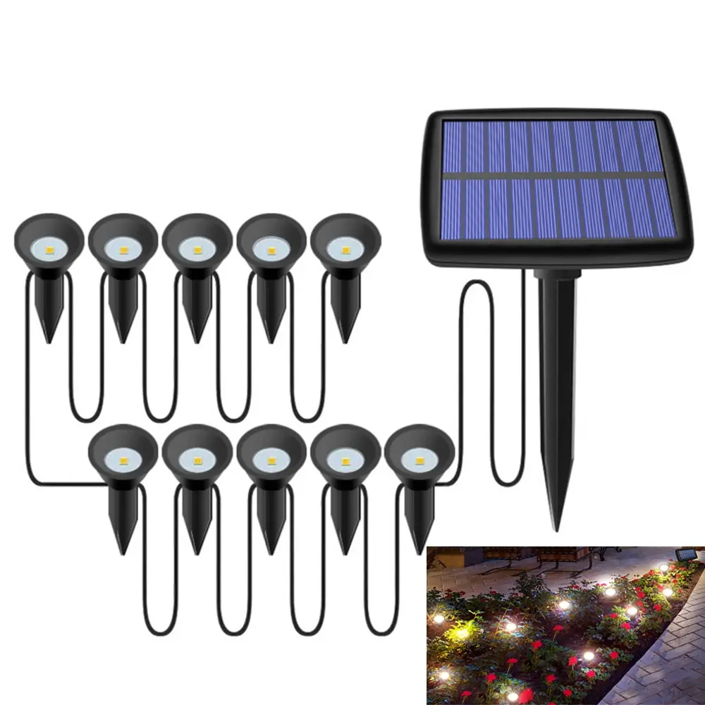 

IP65 Waterproof Solar LED Buried Light 10 LED SMD2835 Warm Light Street Light Ground Lamp for Garden Pathway Decoration