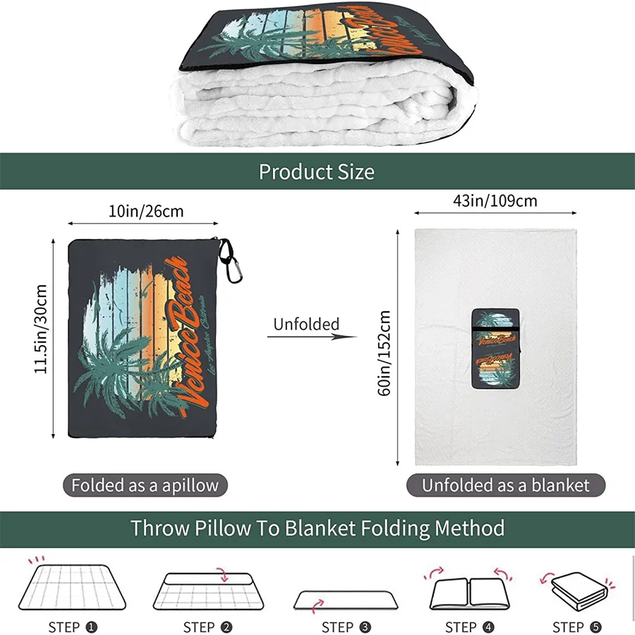 barato Red Poppy Travel Travesseiro Cobertor Dois-em-um Mochila Cinta E Compacto Avião Saco Cintura Suporte 60x43 Polegadas