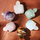 Лечебный Камень для аквариума, ювелирные изделия, натуральная минеральная черепаха, подвеска, статуэтка, резьба, статуэтка животных