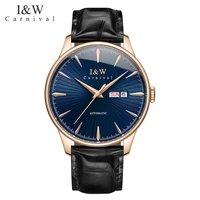 carnival brand luxury gold automatic watch men fashion mechanical wristwatch waterproof sapphire calendar 2021 relogio masculino