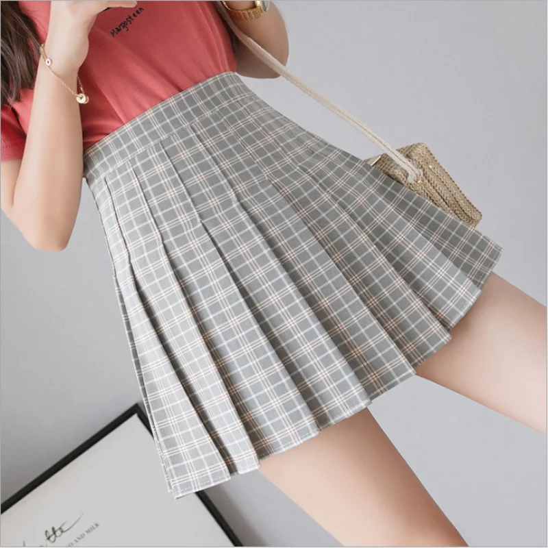 

Plaid Summer Women Skirt High Waist Stitching Cute Japanese School Uniforms Student Pleated Kawaii Sweet Girls Cosplay Skirt