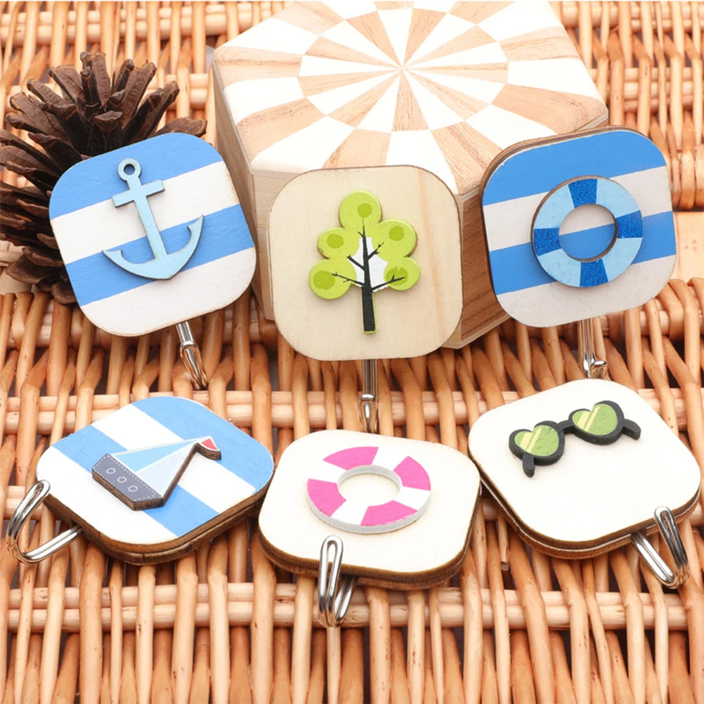 3 шт. креативный простой деревянный крюк для путешествий с мультипликационным