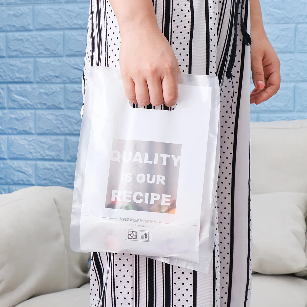 50 шт. прозрачный пластиковый подарочный мешок сумка для хранения одежды с ручкой