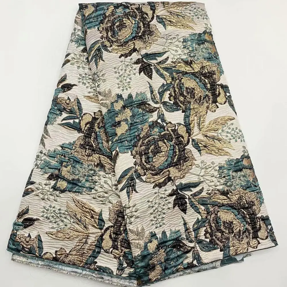 Лидер продаж 5 ярдов Африканское парчовое кружевной ткани с жаккардовым