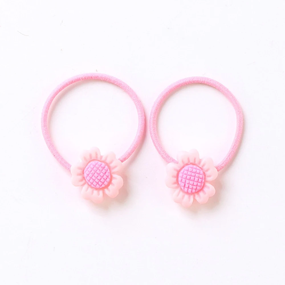 2PCS/Set Cute Cartoon Elastic Hair Rope for Kids Baby Girls Children Lovely Flower Cherry Bee Ponytail Rubber Accessories | Детская