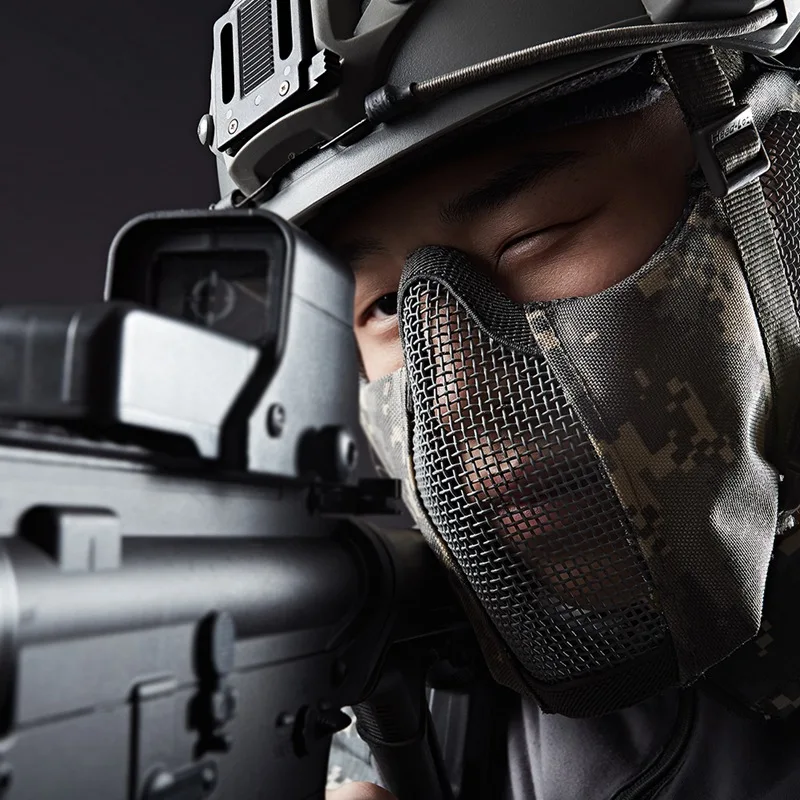 Охотничья велосипедная тактическая маска battlefield Elite полулицевая стальная