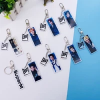 kpop superm creative keychain super m slider pendant jewelry concert official peripheral the same paragraph boxian