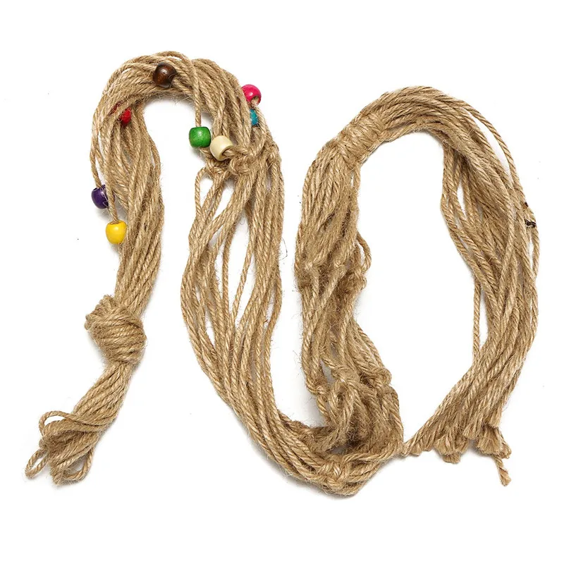 

89CM Flower Pot Net Bag Hanging Basket Rope Hand-woven Fine Hemp Rope Plant Flower Pot Courtyard Garden Wall Decoration