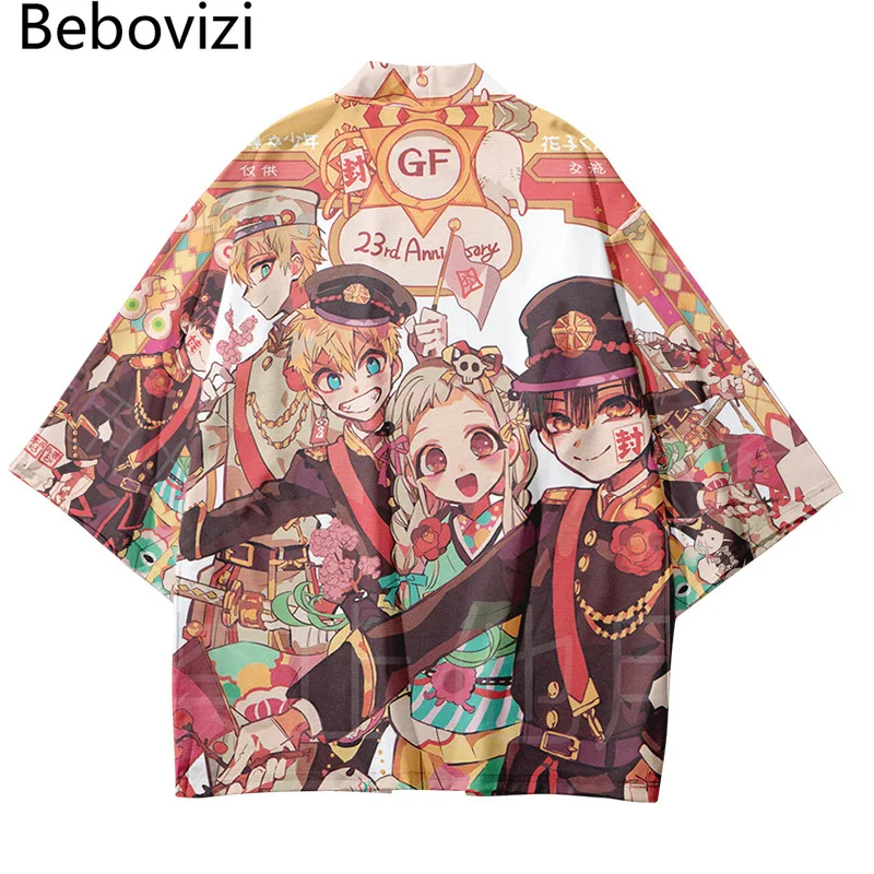Кимоно женское в японском стиле аниме юката Пляжная рубашка хаори Оби уличная