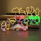 Светодиодный неоновый светильник, Радужный настенный художественный знак, светильник s Hello, украшение для спальни, подвесная неоновая лампа для дома, вечерние, праздничный декор, Рождественский подарок