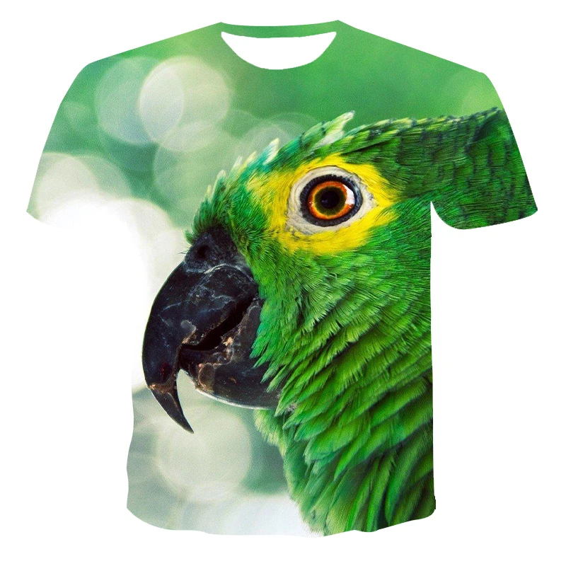 

Men'S Short-Sleeved Loose T-Shirt With 3D Printing Round Neck Pullover With Parrot And Men'S Casual Streetwear Fashion T-Shirt X