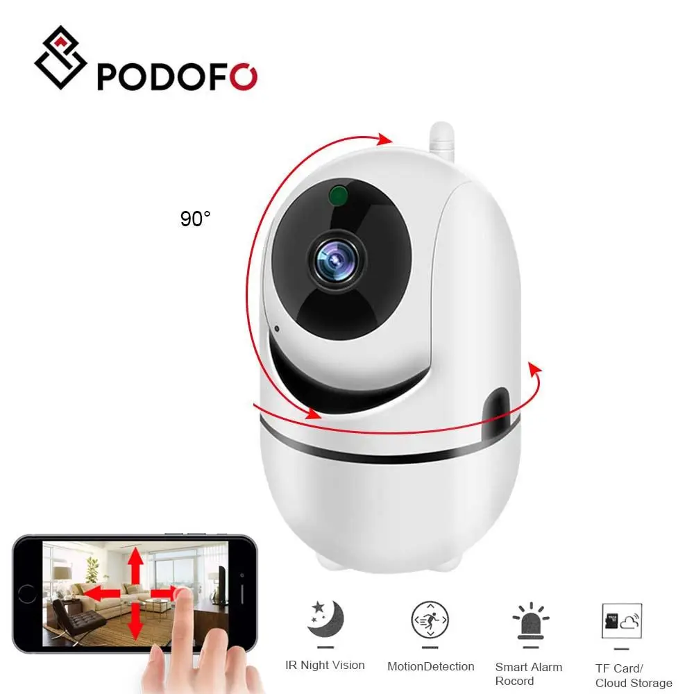 

PODOFO 360 ° беспроводная камера HD 720P IP безопасность wifi камера с аудио CCTV камера для домашнего мобильного телефона 24H