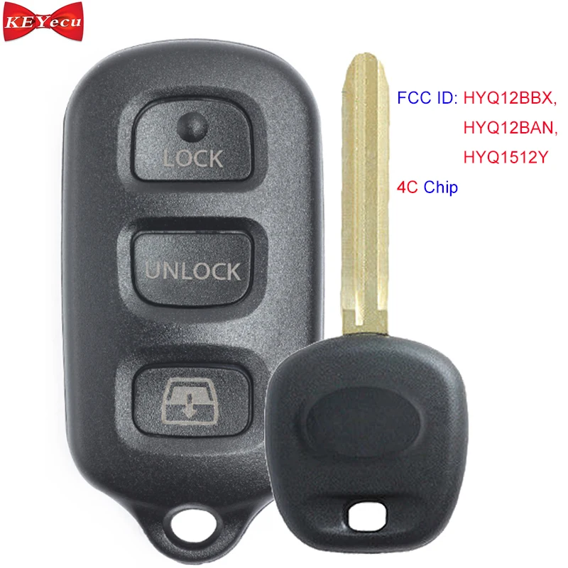 KEYECU для Toyota 4runner Sequoia дистанционный ключ Fob FCC ID: HYQ12BBX HYQ12BAN HYQ1512Y 4C Чип | Автомобили и