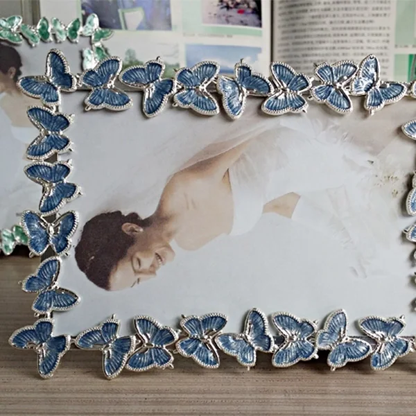 Фоторамка модная металлическая рамка в виде бабочки домашний декор рамки для