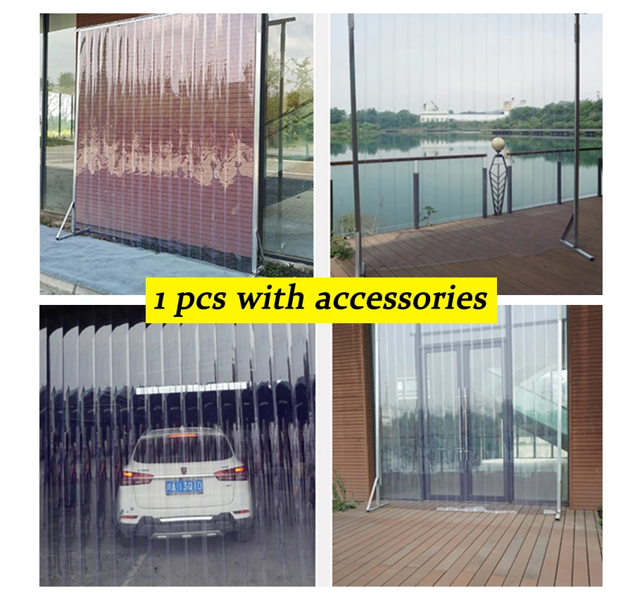 

New Door Window PVC Curtain Transparent Windproof Kit PVC Strip Curtain For Air Conditioner Warehouse Outdoor Room Hanging Strip