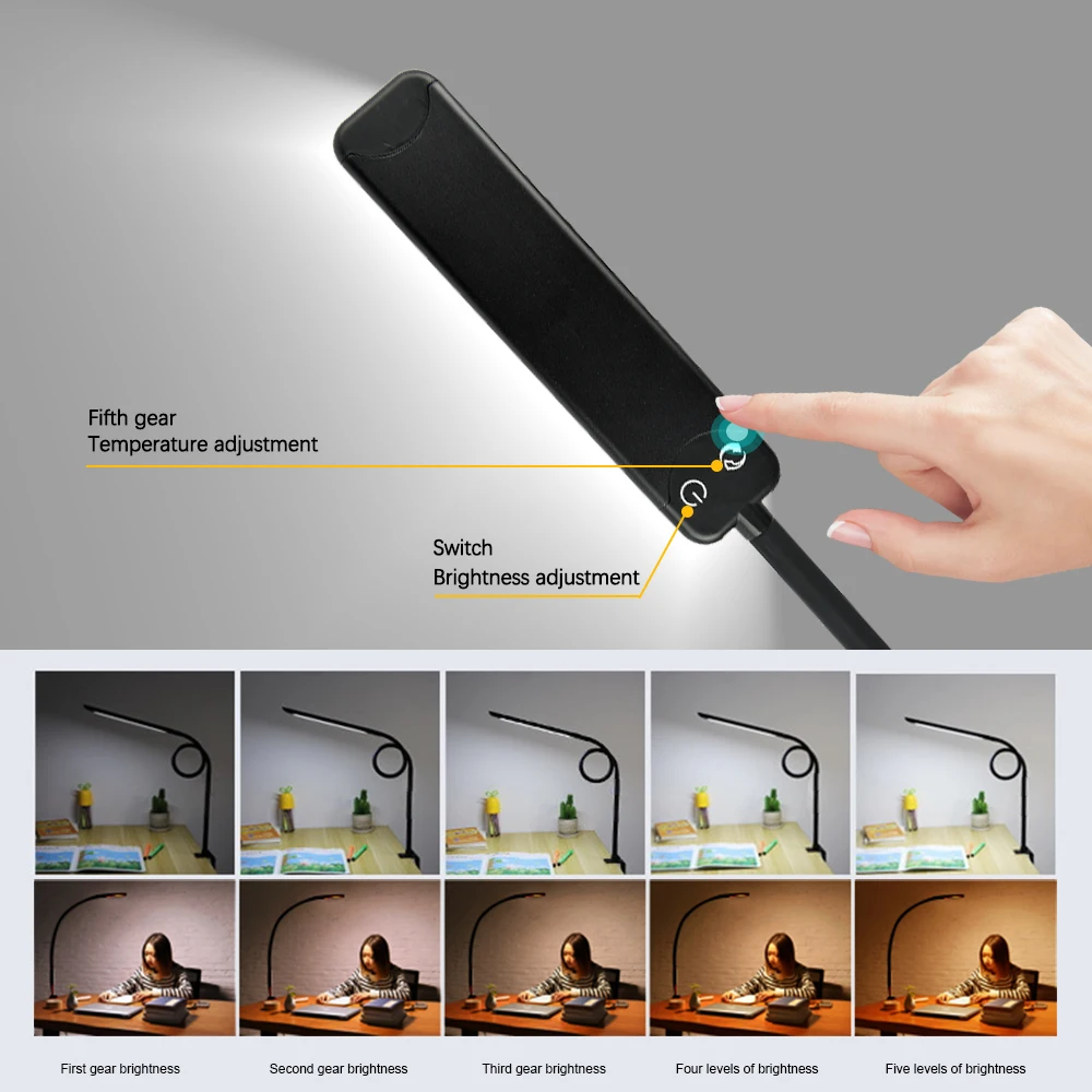 Настольная лампа на длинной ножке с 64 светодисветодиодный гибсветодиодный