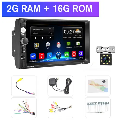 16G 8IR Camera Podofo 2din Автомагнитола Android gps Navi WiFi TF автомобильный мультимедийный плеер стерео для VW TOYOTA GOLF Nissan hyundai CR-V Авторадио - Цвет: 16G 8IR Camera