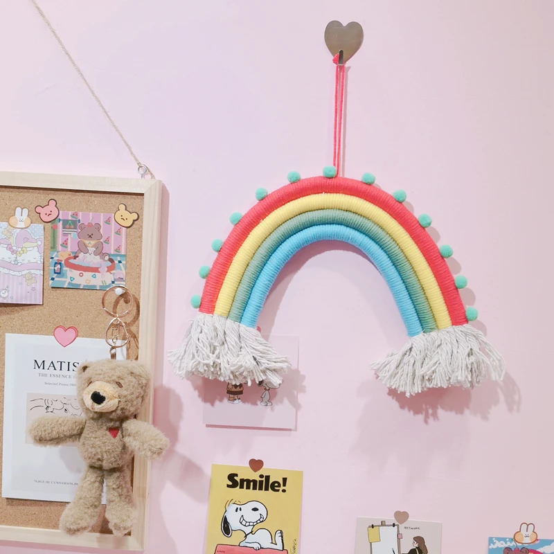 Ins скандинавский макраме ручной работы Радужный гобелен в стиле бохо подвесные