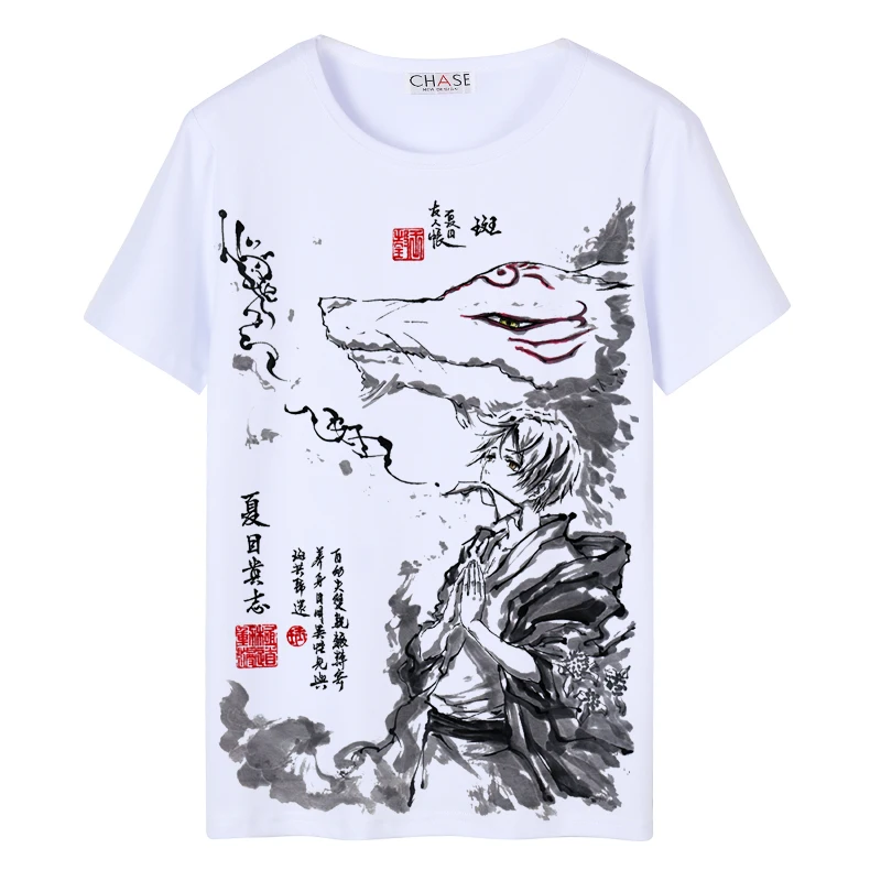 Футболка для косплея по мотивам книги друзей Нацумэ мультяшный персонаж