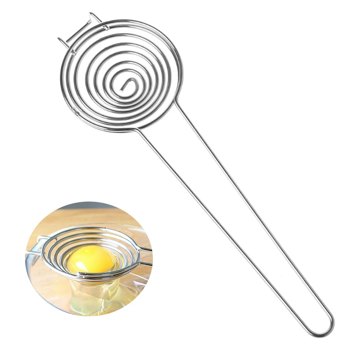 

Stainless Steel Egg White Separator Kitchen Gadgets Funnel Tools Handle Making Egg Yolk Divider