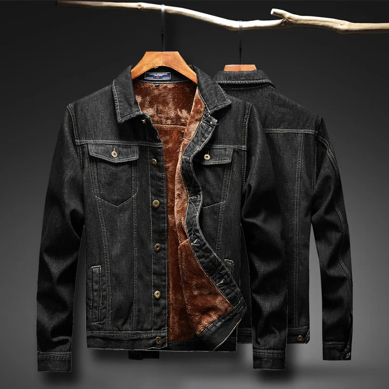 

Осень-зима 2021, Высококачественная Мужская брендовая куртка-карго с несколькими карманами, Мужская плюшевая джинсовая мужская теплая куртк...