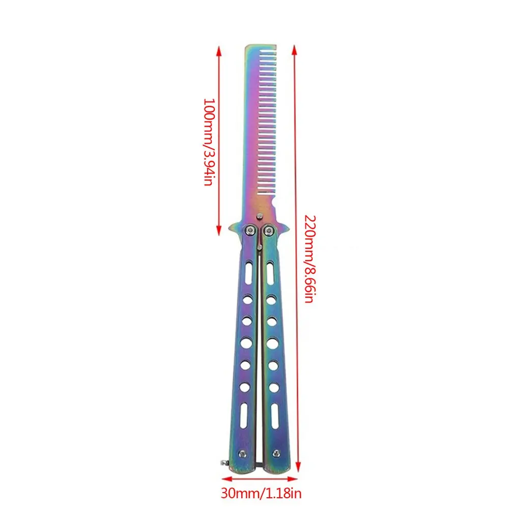 

Automatic Spin Comb Butterfly Color Titanium Hairdressing Tools Butterfly Knife Safety Long-lasting Comb