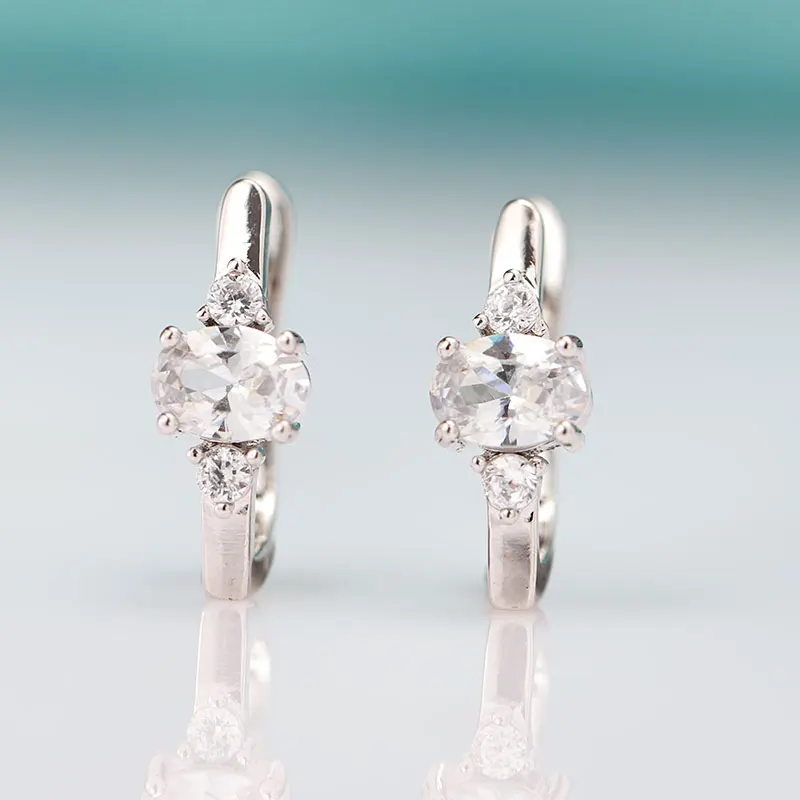 Женские серьги гвоздики MAIKALE простые очаровательные из циркония с золотым