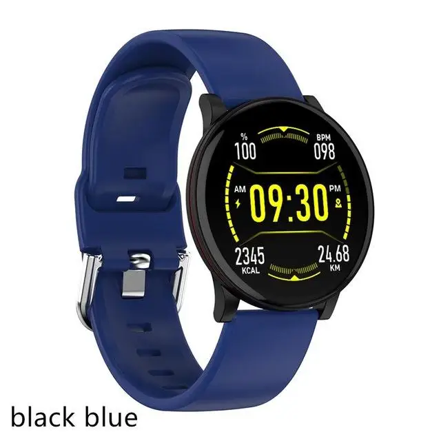 Blue W9 модные умные мужские часы, пульсометр, кровяное давление, мониторинг кислорода в крови, фитнес-отслеживание, IP67, водонепроницаемые напоминания о сообщениях - Цвет: Blue