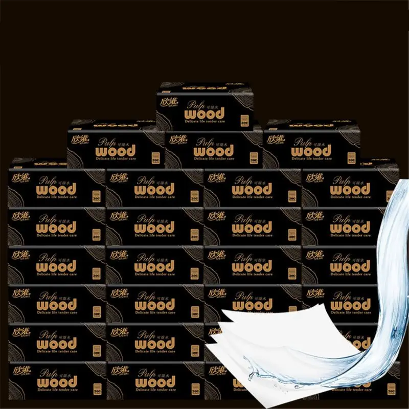 6 пакетов деревянная туалетная бумага 4Ply без химических полотенец для рук 70
