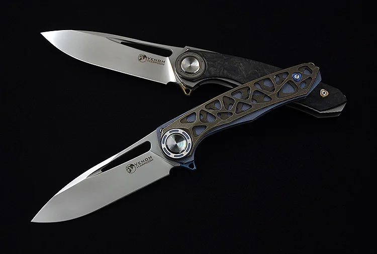 Складной нож Веном гарпун M390 лезвие из титана карманный кухонный для выживания