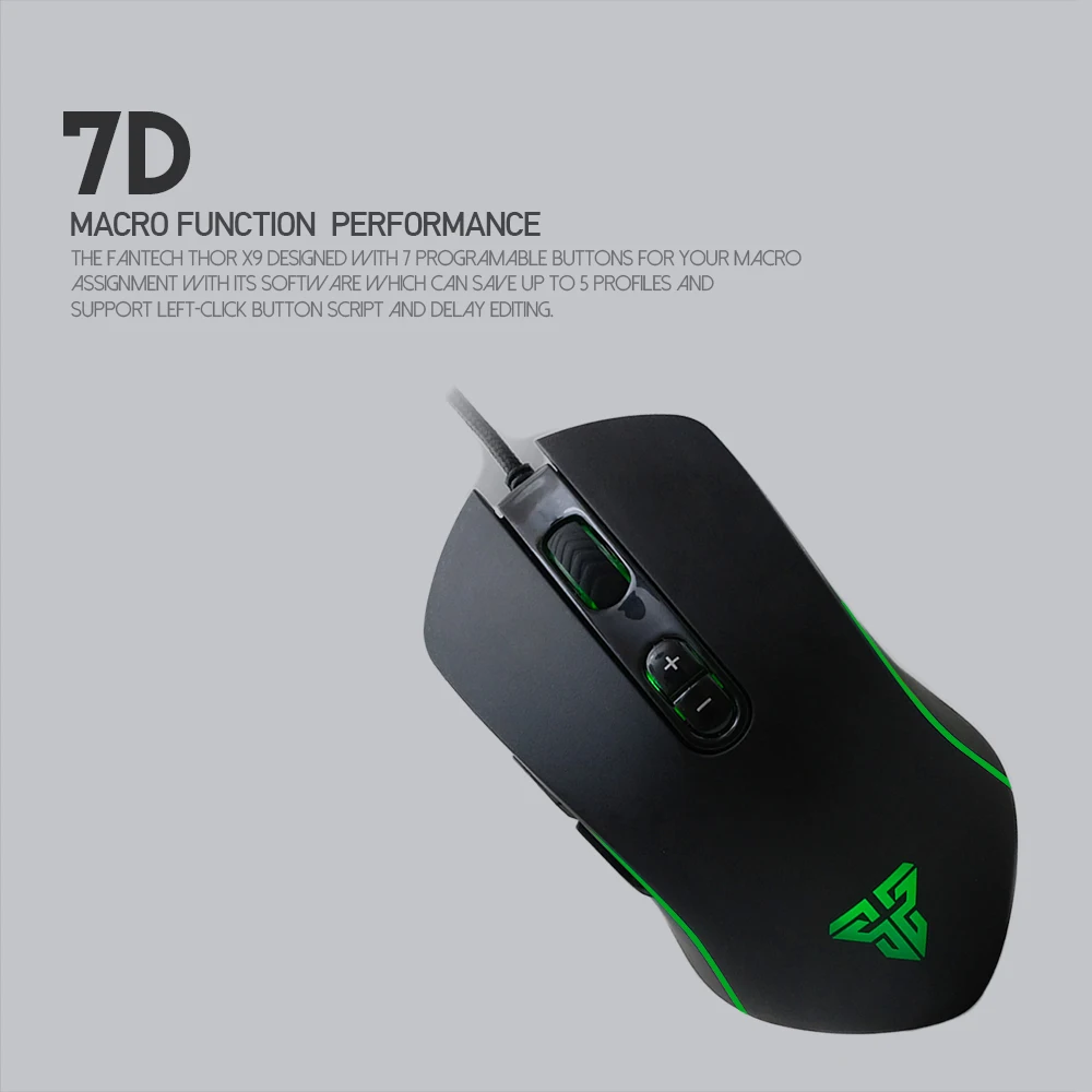 FANTECH X9 мышь выбор игр Регулируемая 4800 dpi 7 Кнопка макро профессиональная Проводная игровая мышь оптическая мышь для ПК игры