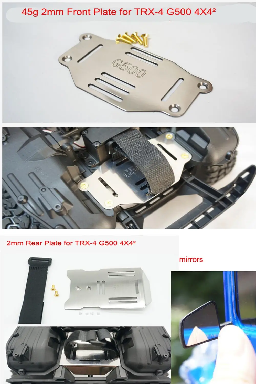 Комплект переднего бампера из нержавеющей стали + защита оси для 1/10 TRAXXAS TRX4 82096 4