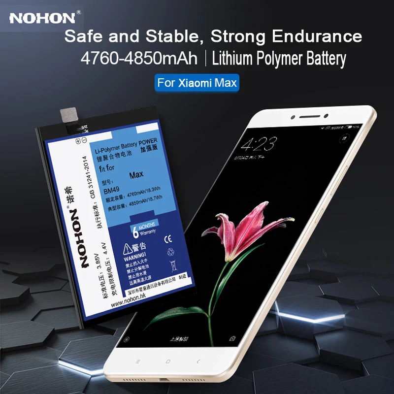 Аккумулятор NOHON BM3A BM3B BM48 BM49 BM50 для Xiaomi Mi Max 2 MIX 2S Note 3|Аккумуляторы мобильных