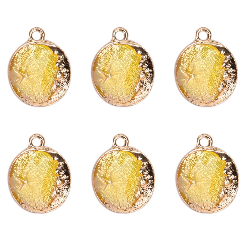 Голубая эмалированная металлическая Луна и Вселенная цветные амулеты для