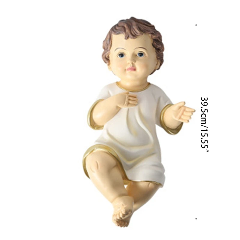 

Resin Religious Nativity Figurine Little Baby Jesus Statue Ornament Christ Craft