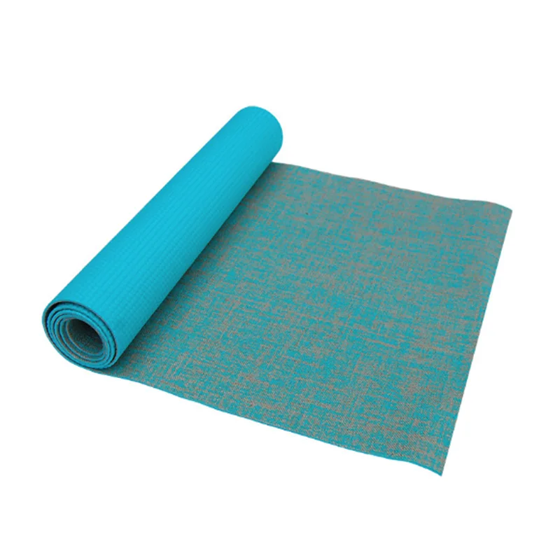 Non-slip Jute Pvc Yoga Mat Nature Thickness 5mm Linen Material Exercise Pad | Спорт и развлечения