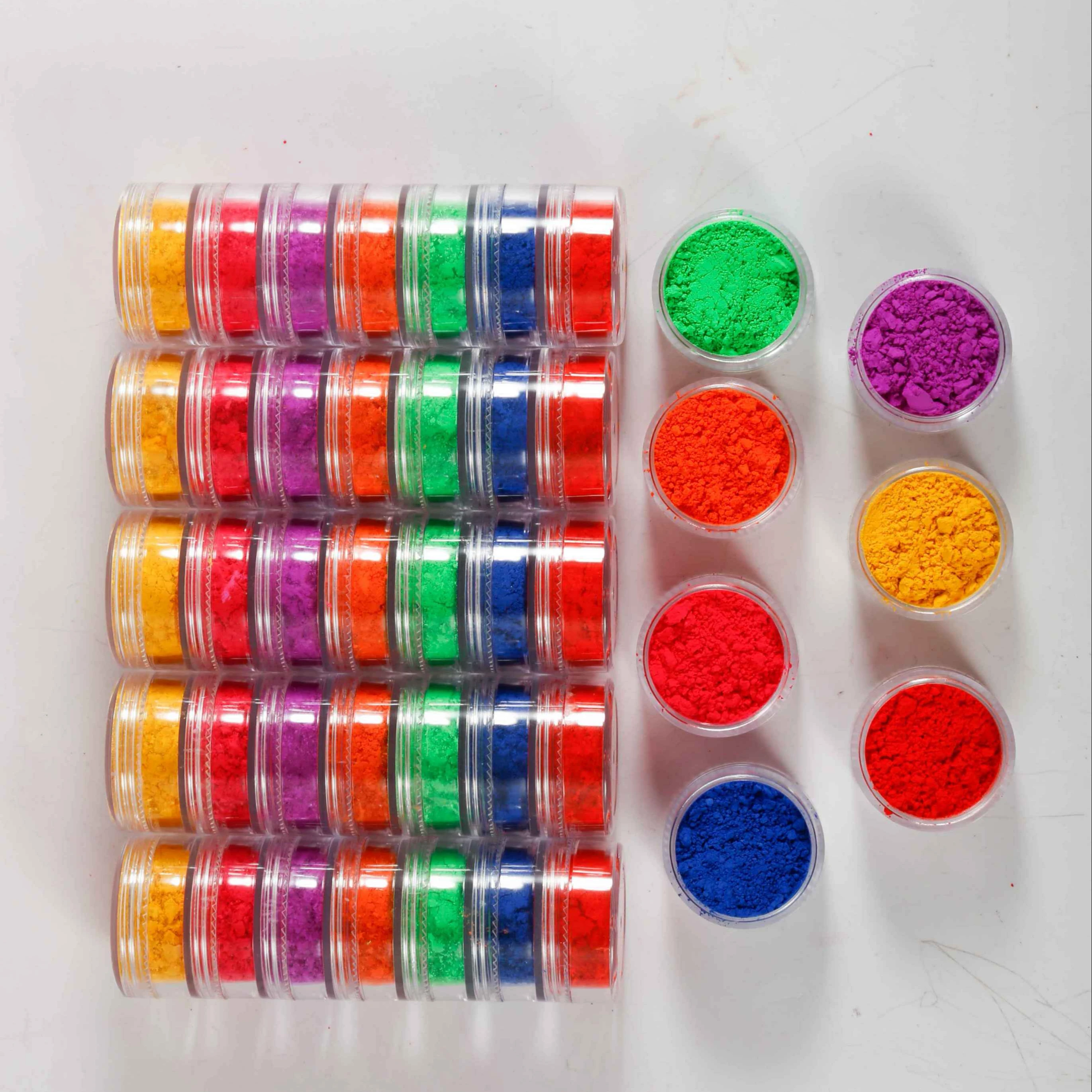 Оптовая продажа 7 смешанных цветов неоновая пудра тени для век Spangle ногтей