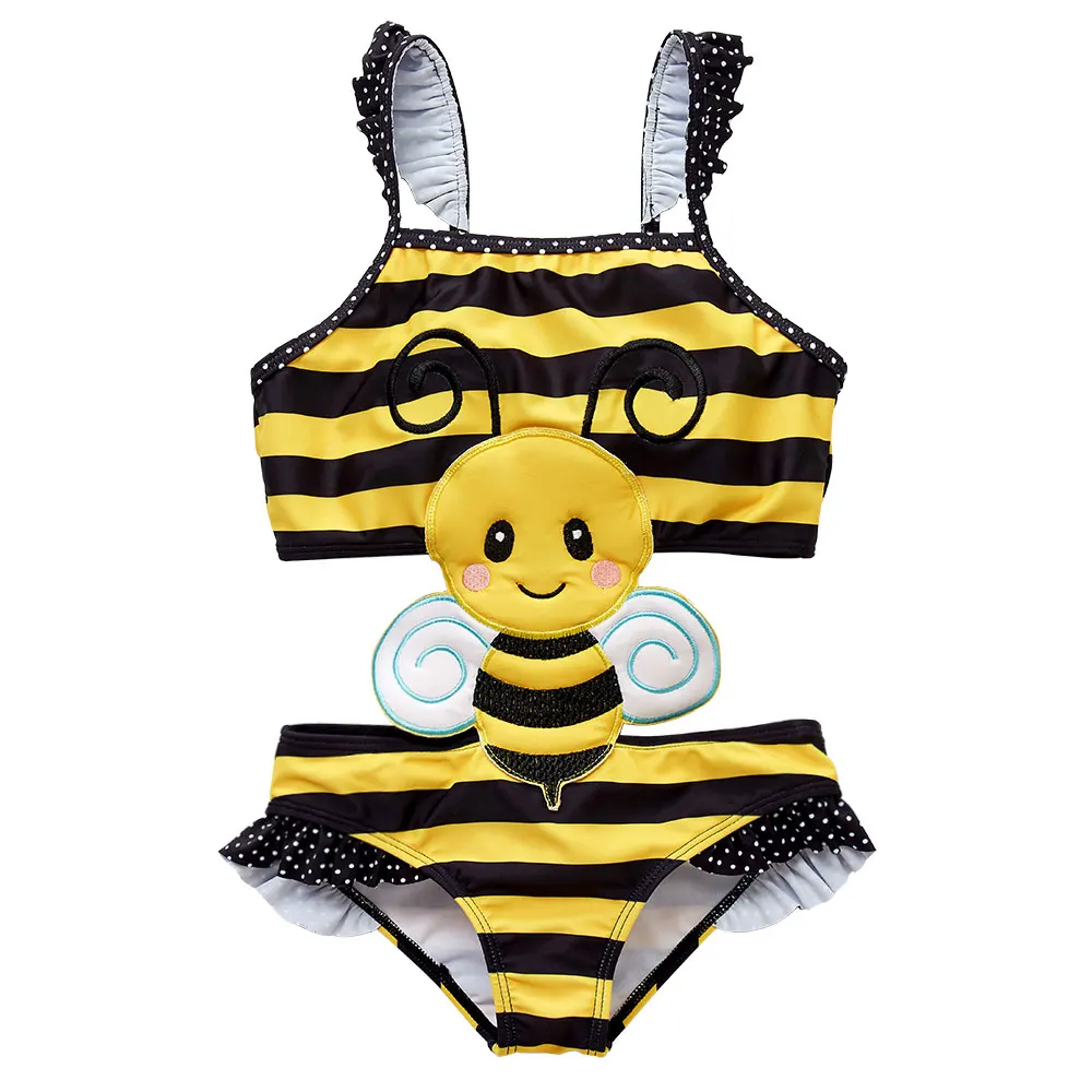 Купальный костюм для девочек купальный цельный одежда купания От 1 до 8 лет милый